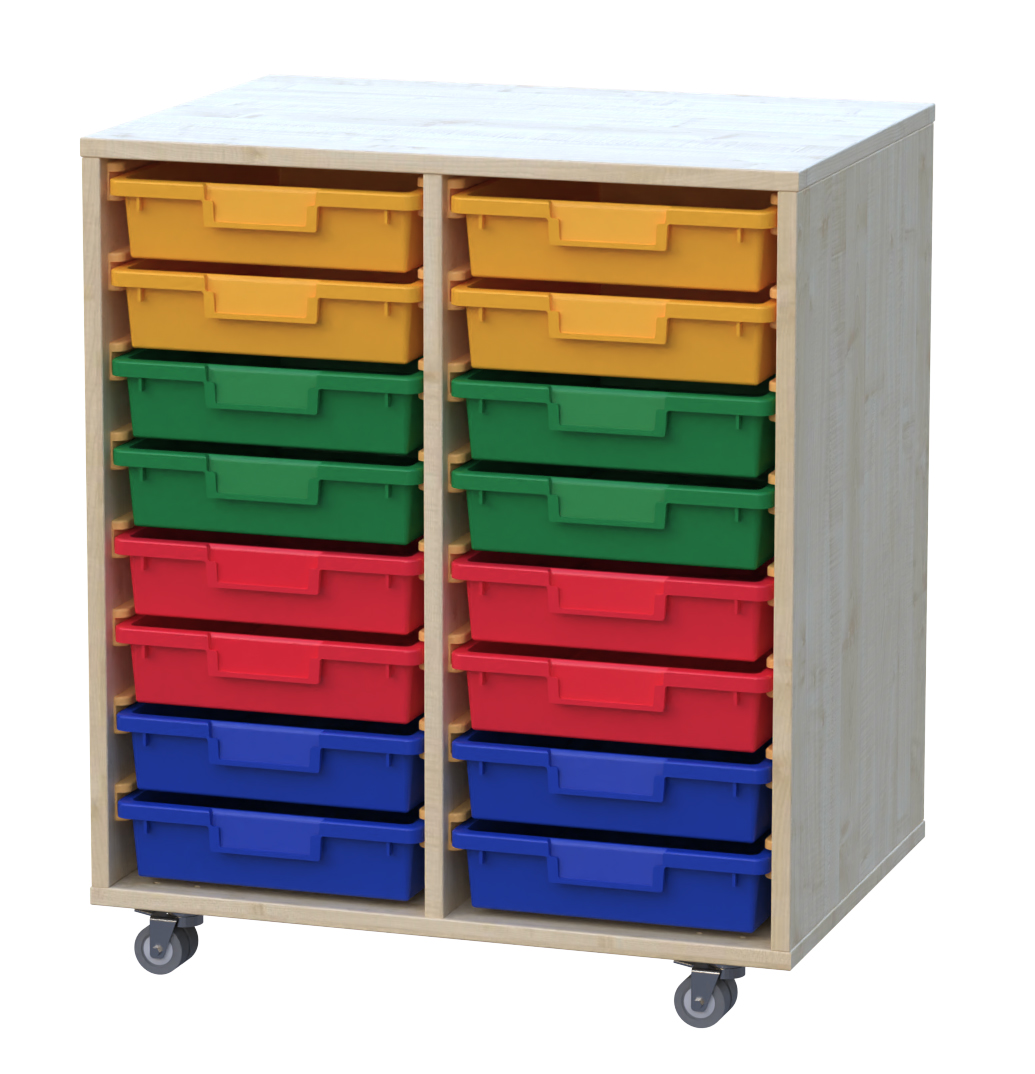 Materialcontainer fahrbar 2-reihig