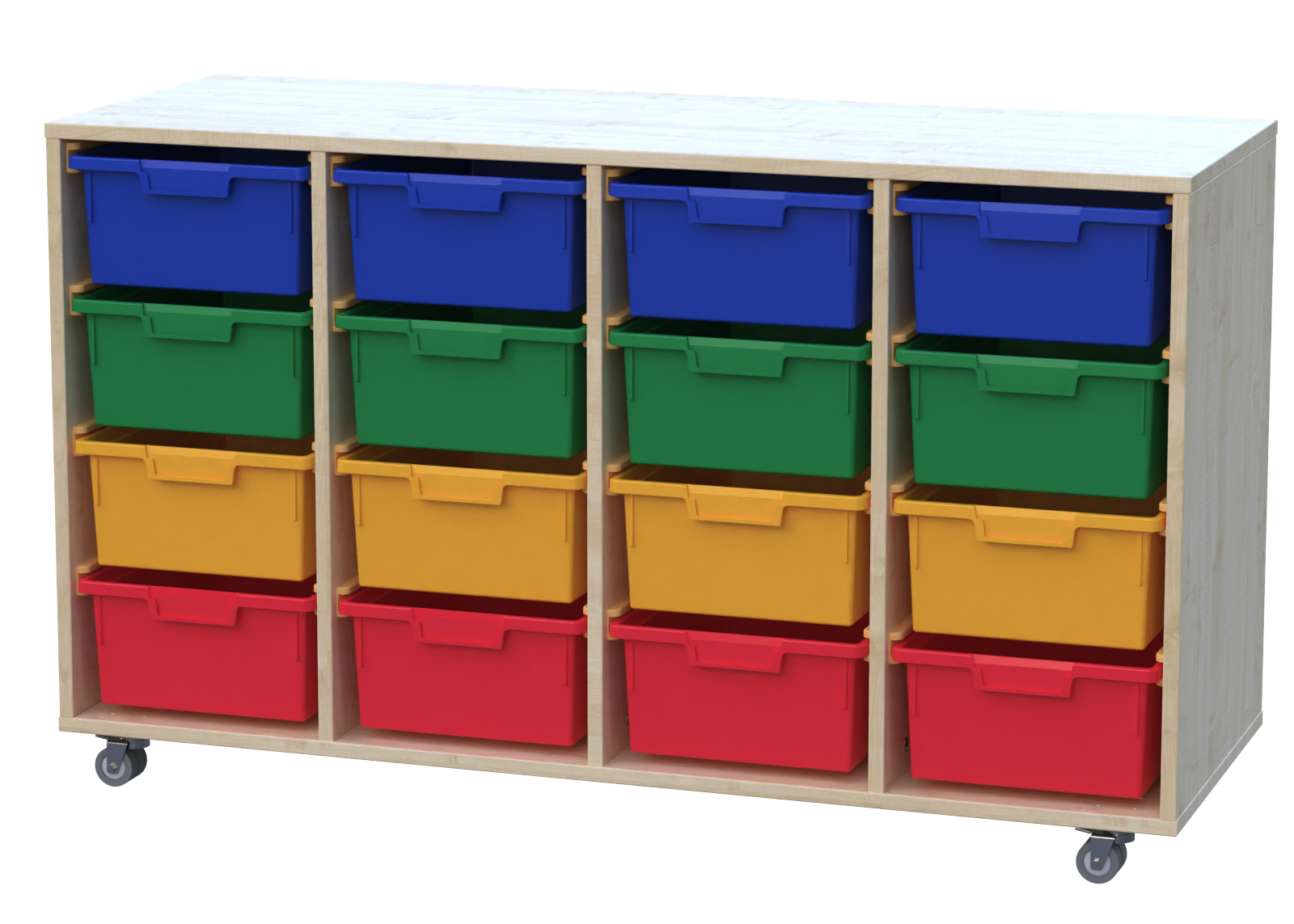 Materialcontainer fahrbar 4-reihig