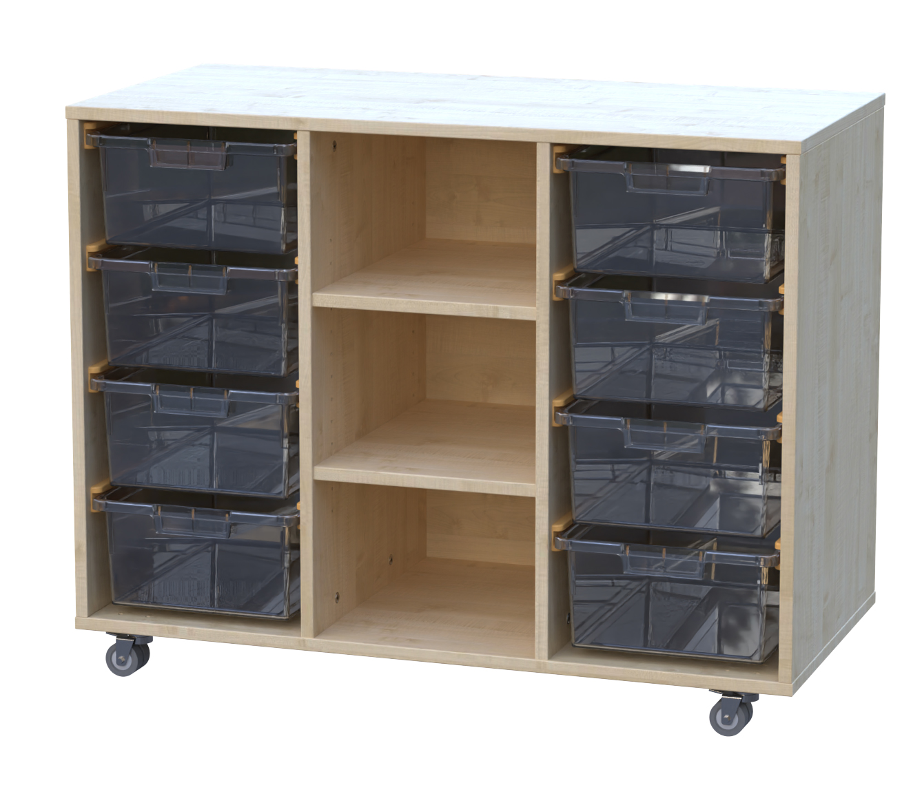 Materialcontainer fahrbar 3-reihig